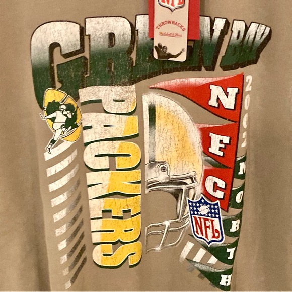 Mitchell & Ness Green Bay Packers Throwback NFL Crewneck Sweatshirt Size XXL New - Picture 3 of 7